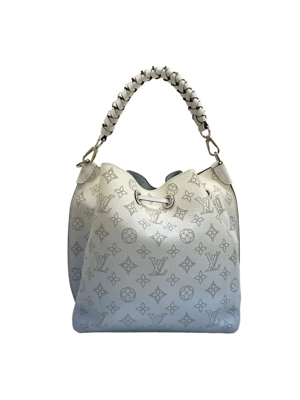 Louis Vuitton Handbag Mahina Mulia Blue Leather Cowhide